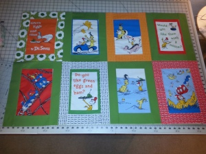Two rows of Dr Seuss Quilt