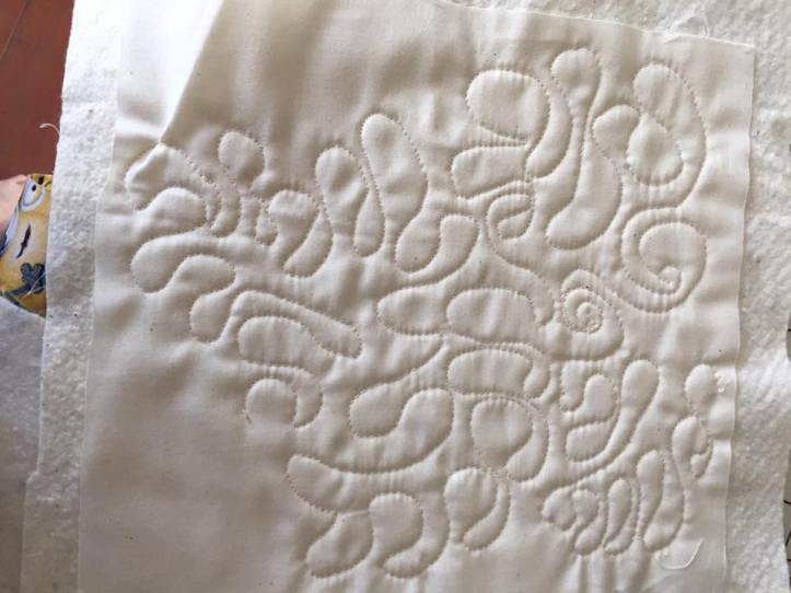 My first attempt at free motion quilting on the Pfaff