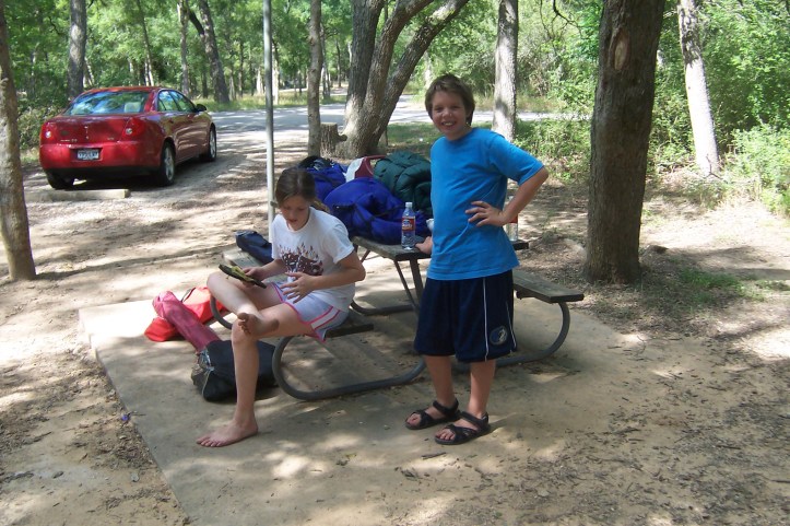 Too hot to stay, we packed up at 11 pm and headed back home!